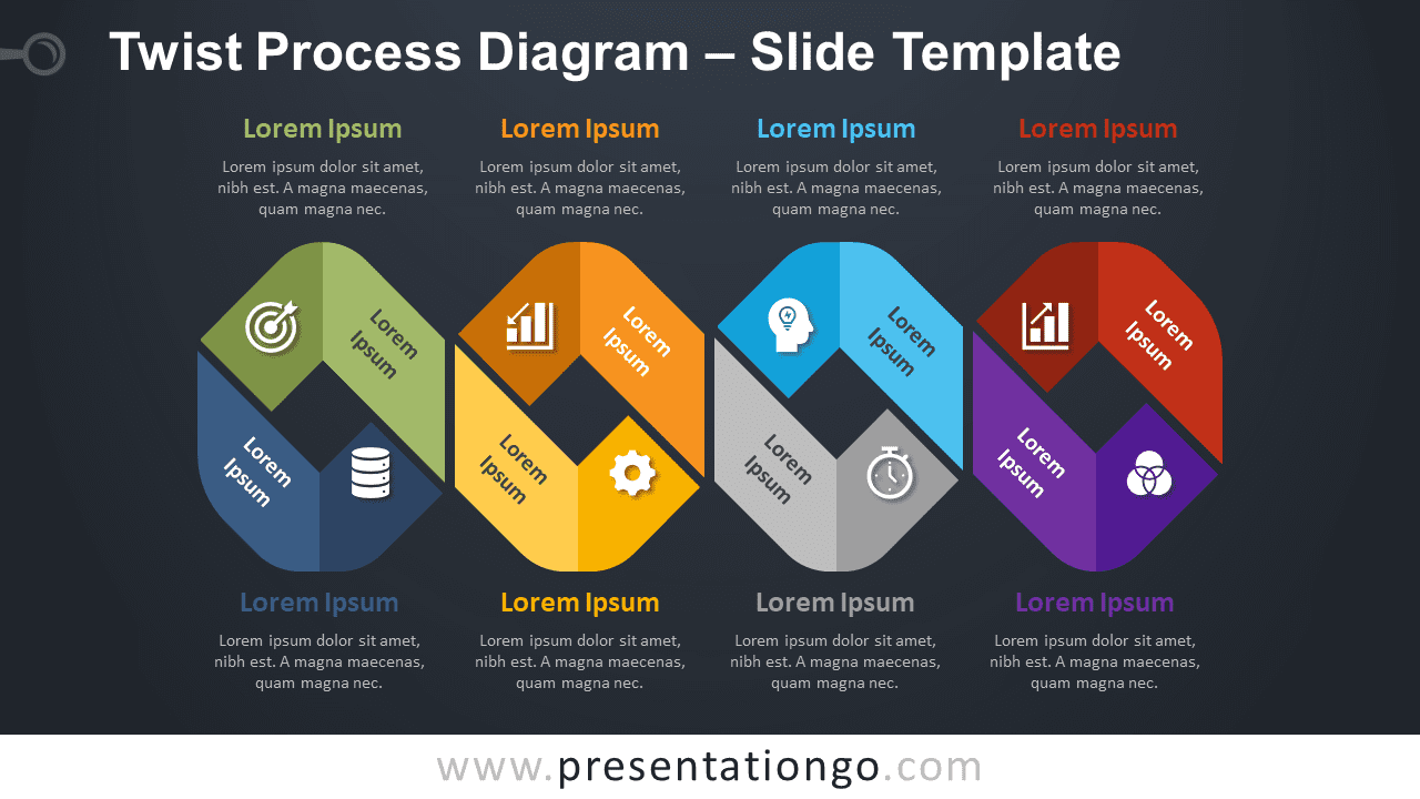Free Twist Process Diagram Timeline for PowerPoint and Google Slides