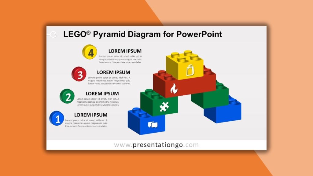 Free Lego Pyramid Diagram for powerpoint and google slides