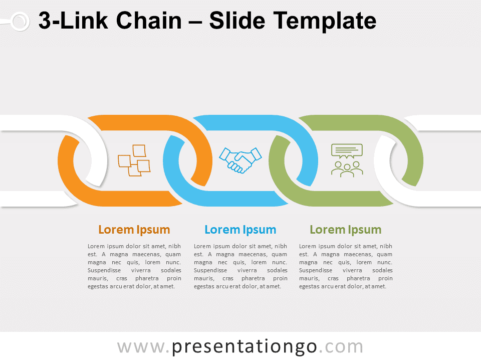 Free 3-Link Chain Graphics for PowerPoint and Google Slides