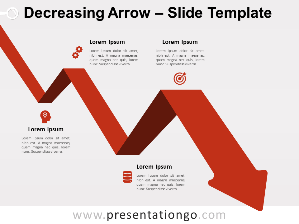 Free Decreasing Arrow for PowerPoint