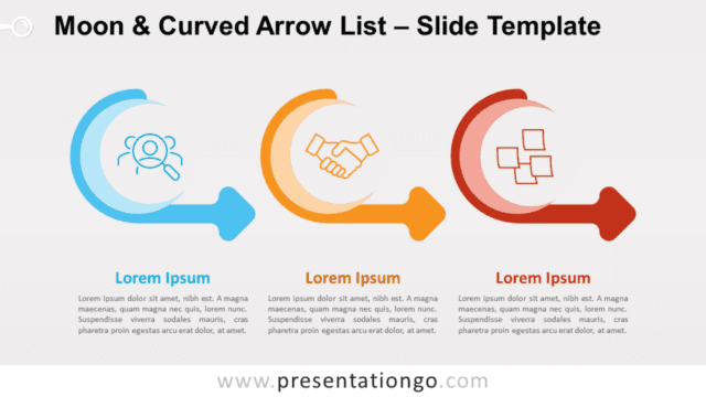 Free Moon & Curved Arrow List for PowerPoint and Google Slides