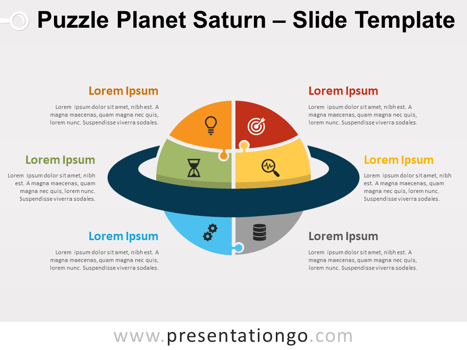 Free Puzzle Planet Saturn for PowerPoint