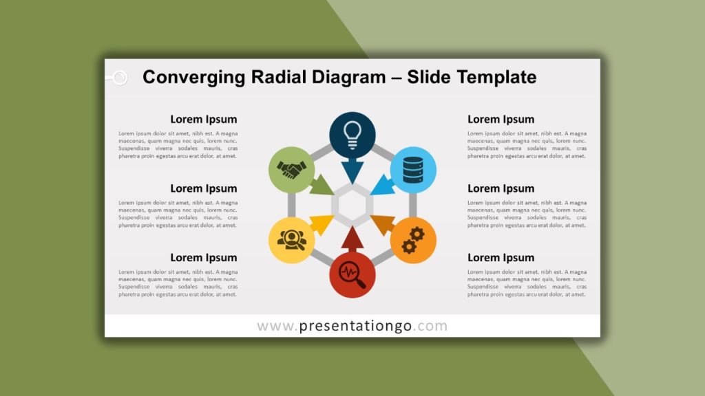 Free Converging Radial Diagram for PowerPoint and Google Slides