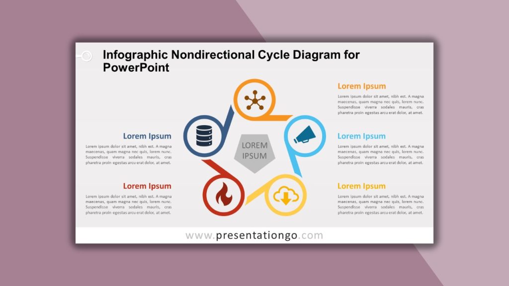 Free Infographic Nondirectional Cycle Diagram for PowerPoint and Google Slides