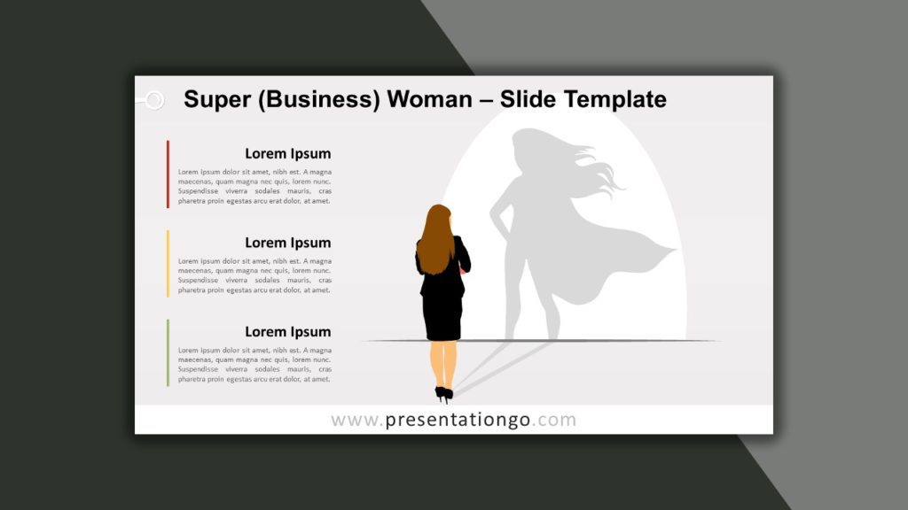 Free Superbusiness Woman for PowerPoint and Google Slides