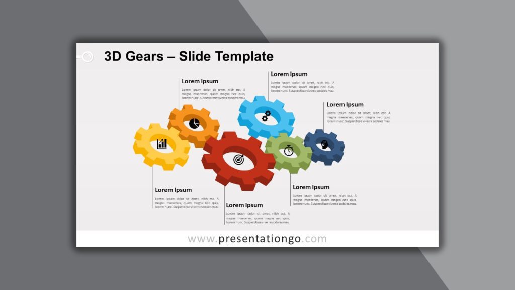 Free 3D Gears for PowerPoint and Google Slides