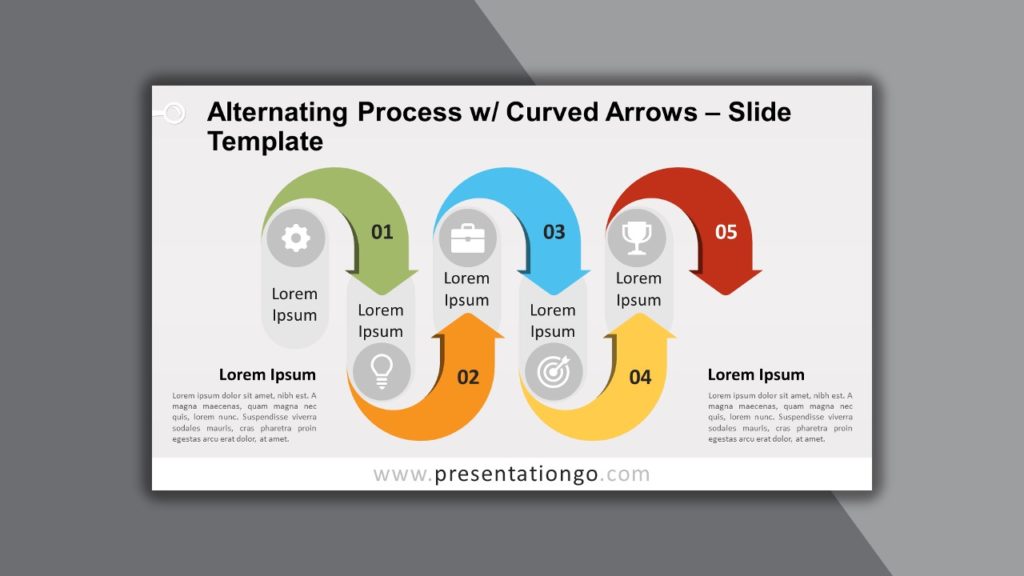 Free Alternating Processes Curved Arrows for PowerPoint and Google Slides