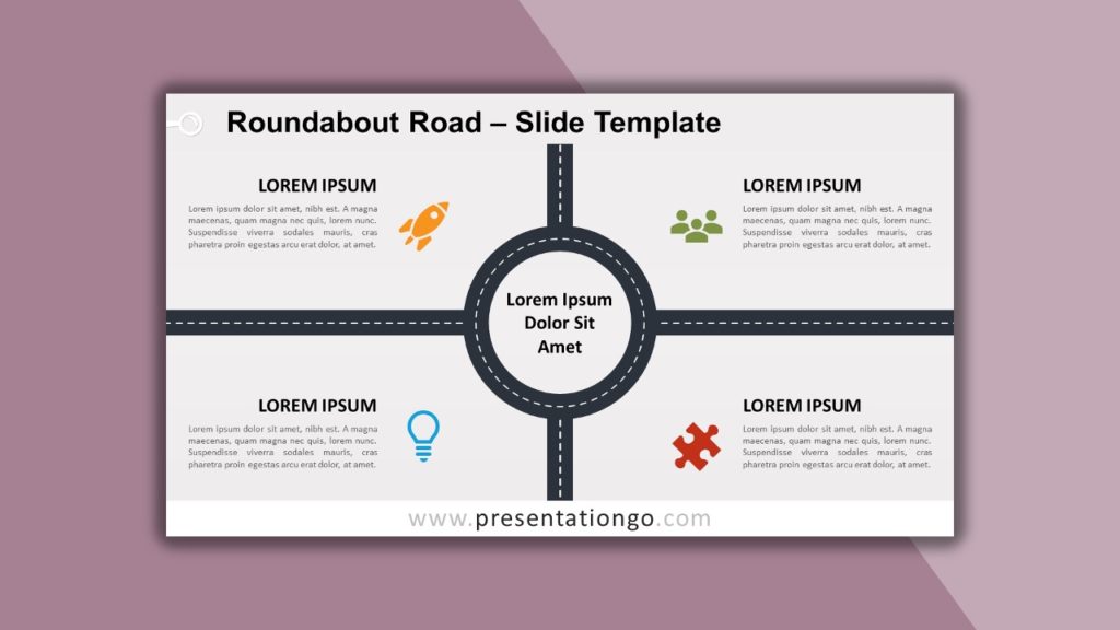 Free Roundabout Road for PowerPoint and Google Slides