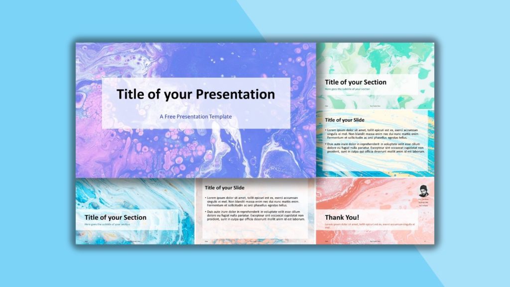 Free Liquid Marbling Paint Template for PowerPoint and Google Slides