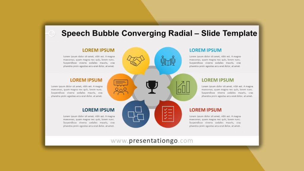 Free Speech Bubble Converging Radial for PowerPoint and Google Slides