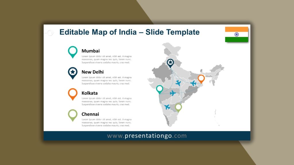 Free Map of India for PowerPoint and Google Slides