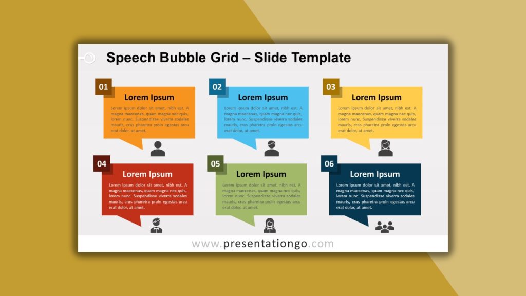 Free Speech Bubble Grid for powerpoint and google slides