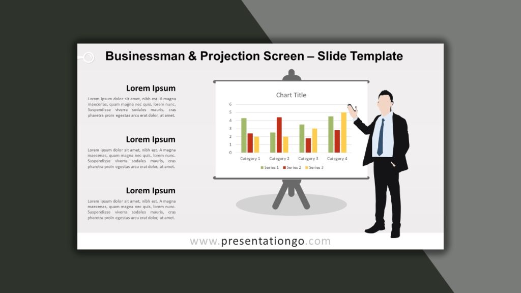 Free Businessman and Projection Screen for PowerPoint and Google Slides