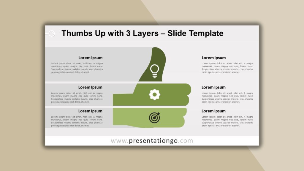 Free Thumbs Up with 3 Layers for powerpoint and google slides